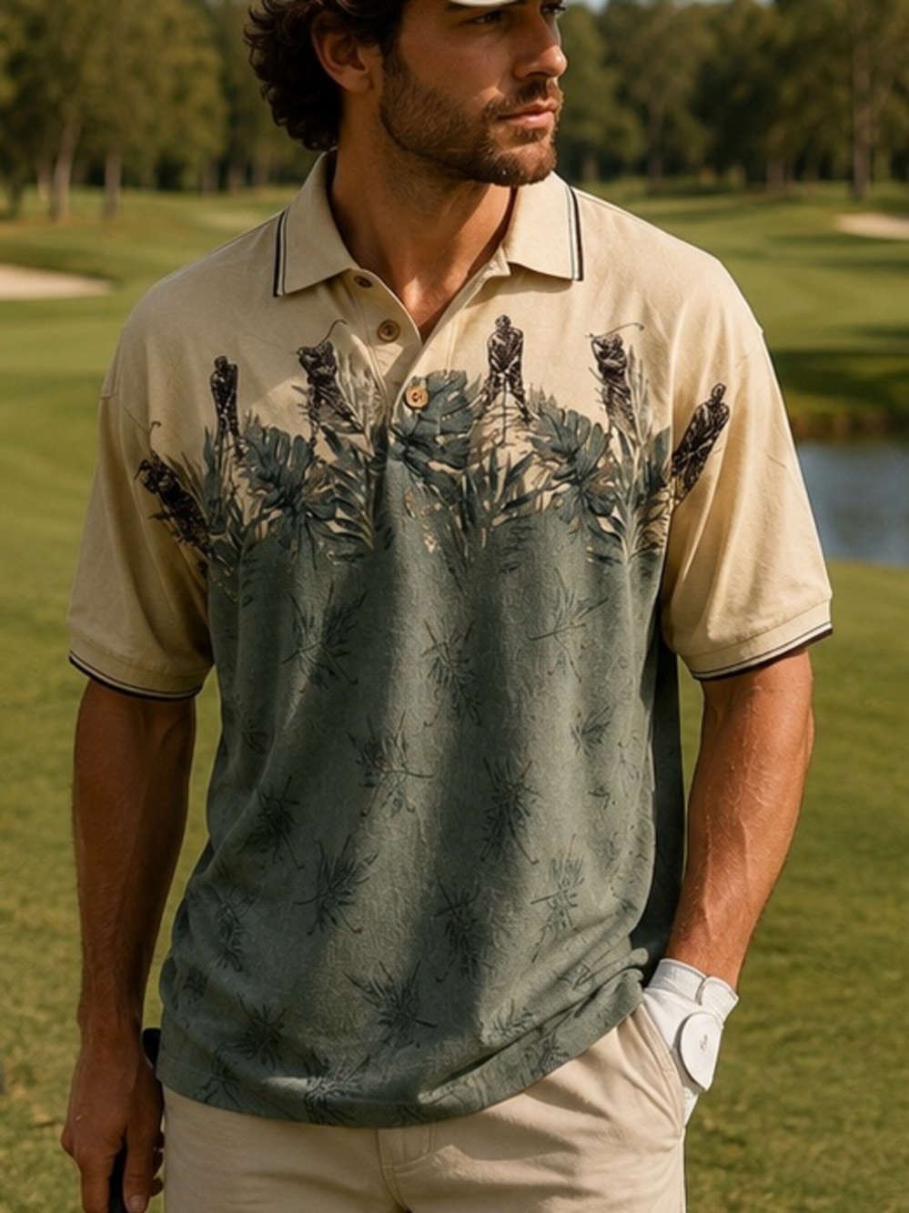 NWT Boca Classics Men’s Medium 100% Cotton Tropical Golf Polo Shirt